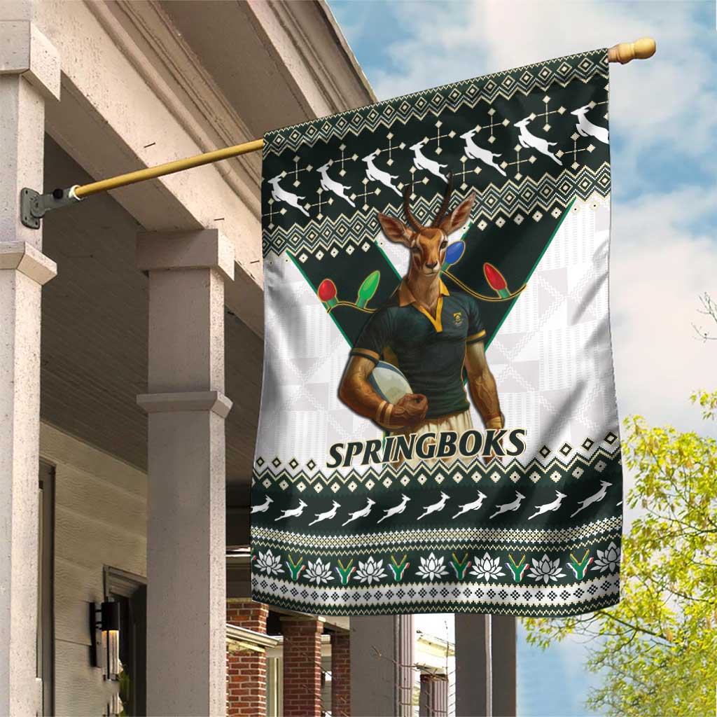 South Africa Christmas Rugby Garden Flag Springboks Mascot Mix African Pattern LT15