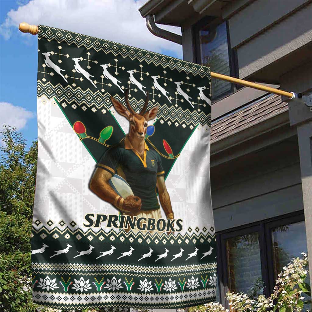 South Africa Christmas Rugby Garden Flag Springboks Mascot Mix African Pattern LT15