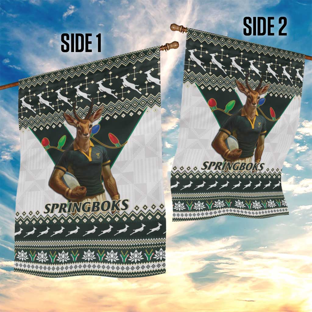 South Africa Christmas Rugby Garden Flag Springboks Mascot Mix African Pattern LT15
