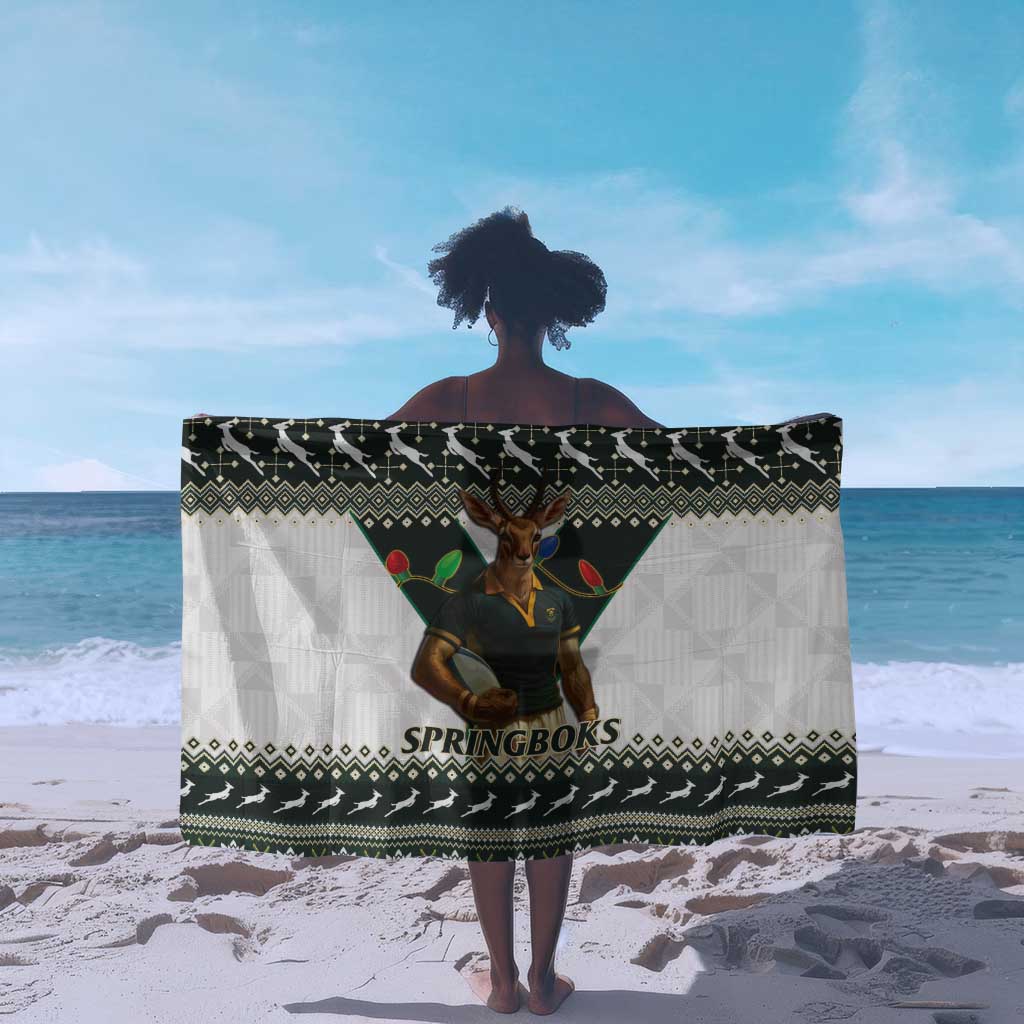 South Africa Christmas Rugby Sarong Springboks Mascot Mix African Pattern LT15