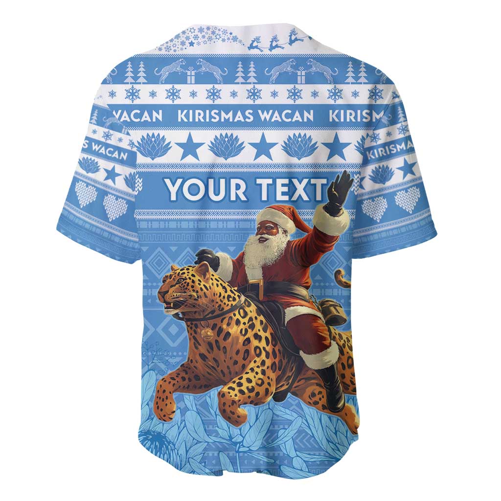 Personalized Afro Somalia Christmas Baseball Jersey Black Santa Riding Leopard - African Pattern LT15