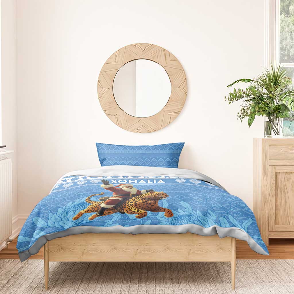 Afro Somalia Christmas Bedding Set Black Santa Riding Leopard - African Pattern LT15