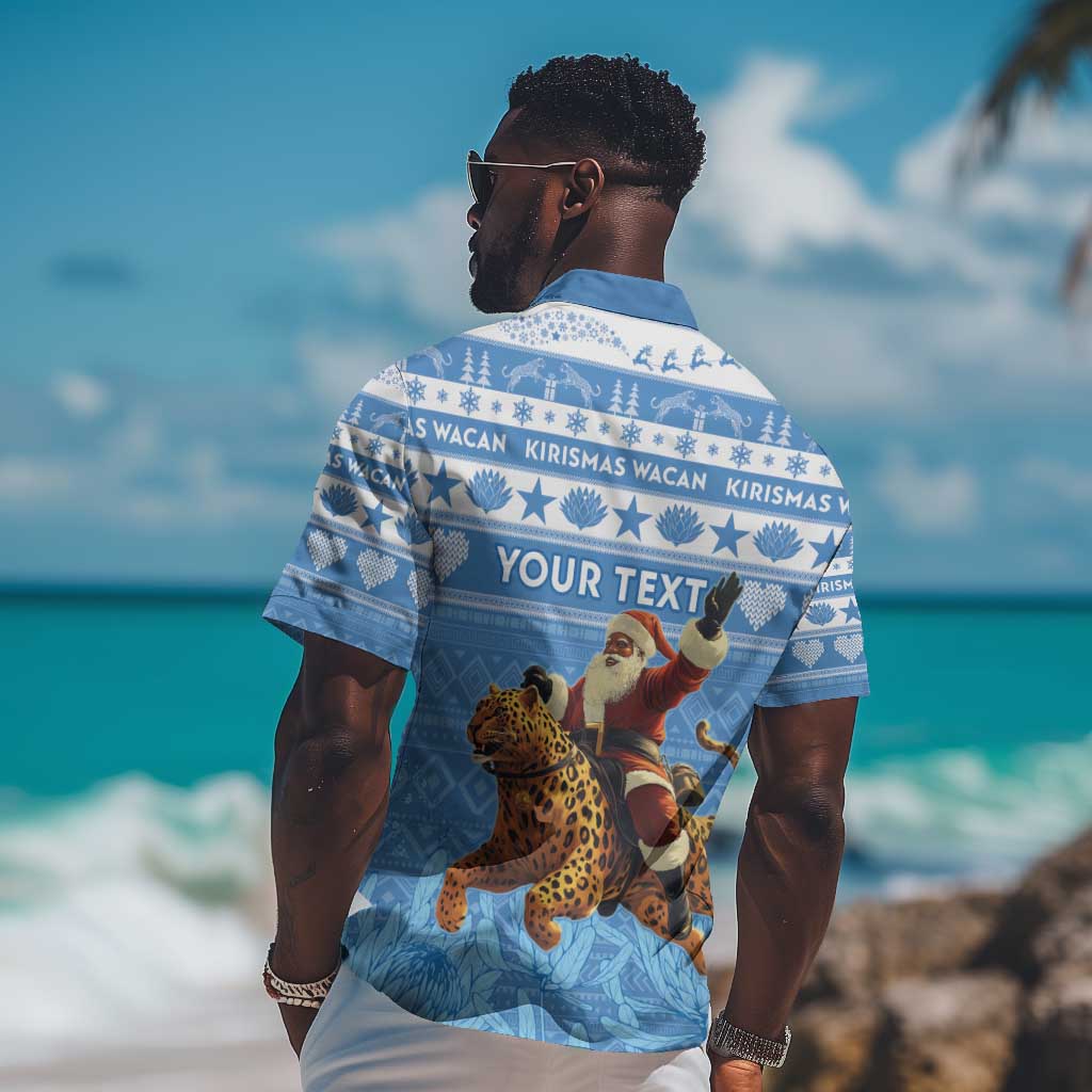 Personalized Afro Somalia Christmas Hawaiian Shirt Black Santa Riding Leopard - African Pattern LT15