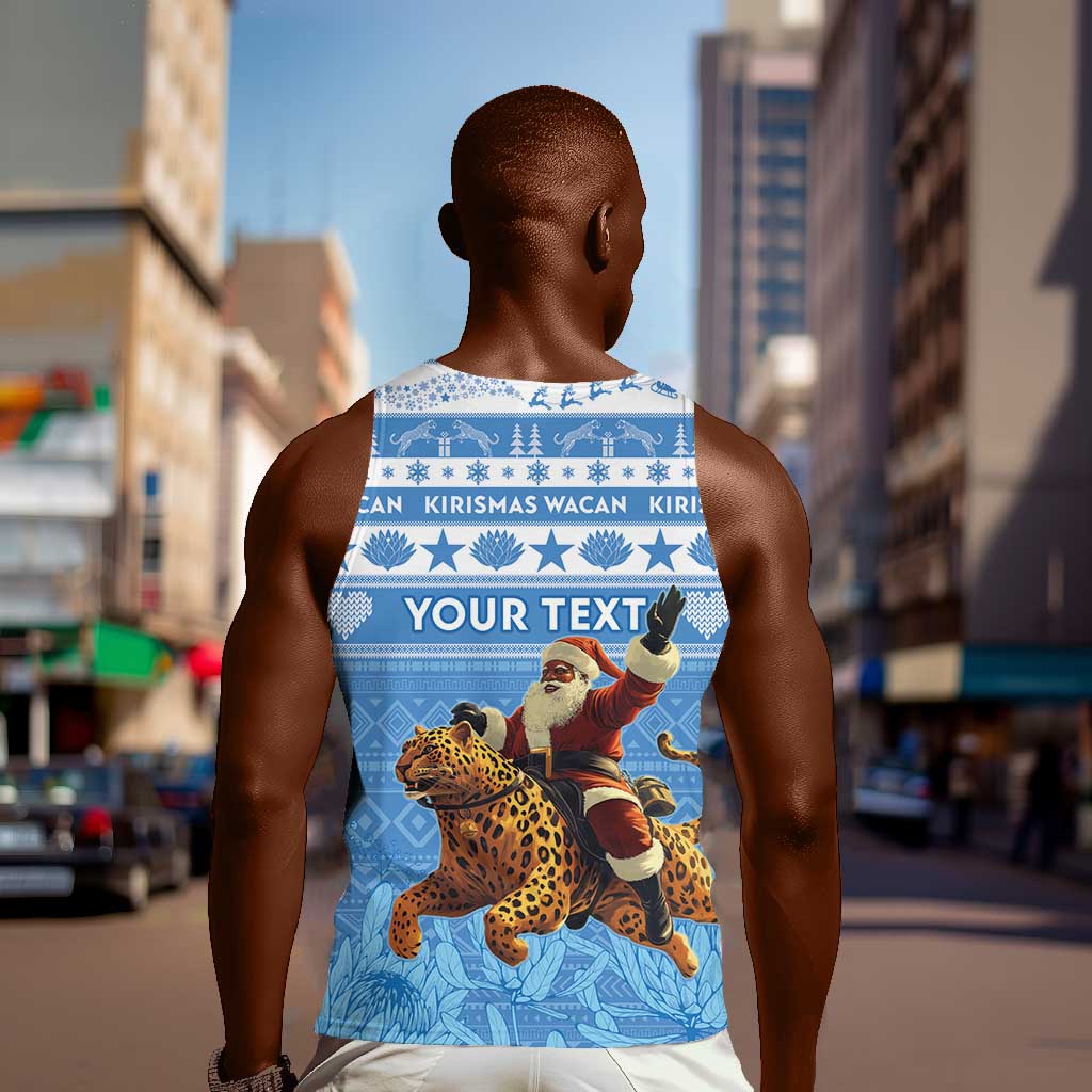 Personalized Afro Somalia Christmas Men Tank Top Black Santa Riding Leopard - African Pattern LT15