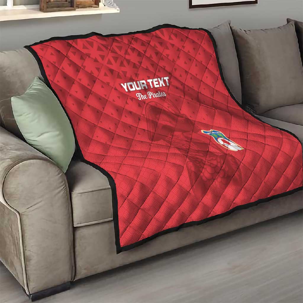 Custom Afro Seychelles Football Quilt Pirate Parrot LT15