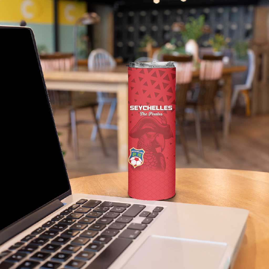 Custom Afro Seychelles Football Skinny Tumbler Pirate Parrot LT15