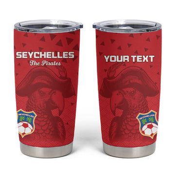 Custom Afro Seychelles Football Tumbler Cup Pirate Parrot LT15
