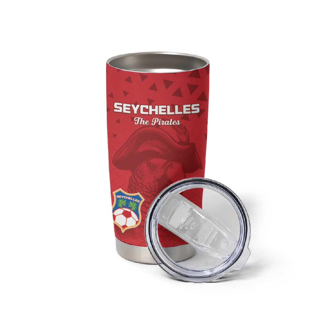 Custom Afro Seychelles Football Tumbler Cup Pirate Parrot LT15