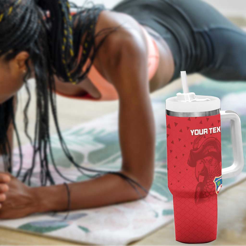 Custom Afro Seychelles Football Tumbler With Handle Pirate Parrot LT15