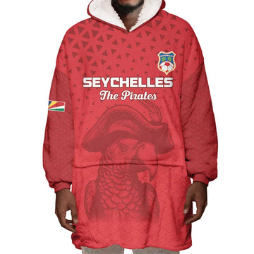 Custom Afro Seychelles Football Wearable Blanket Hoodie Pirate Parrot LT15