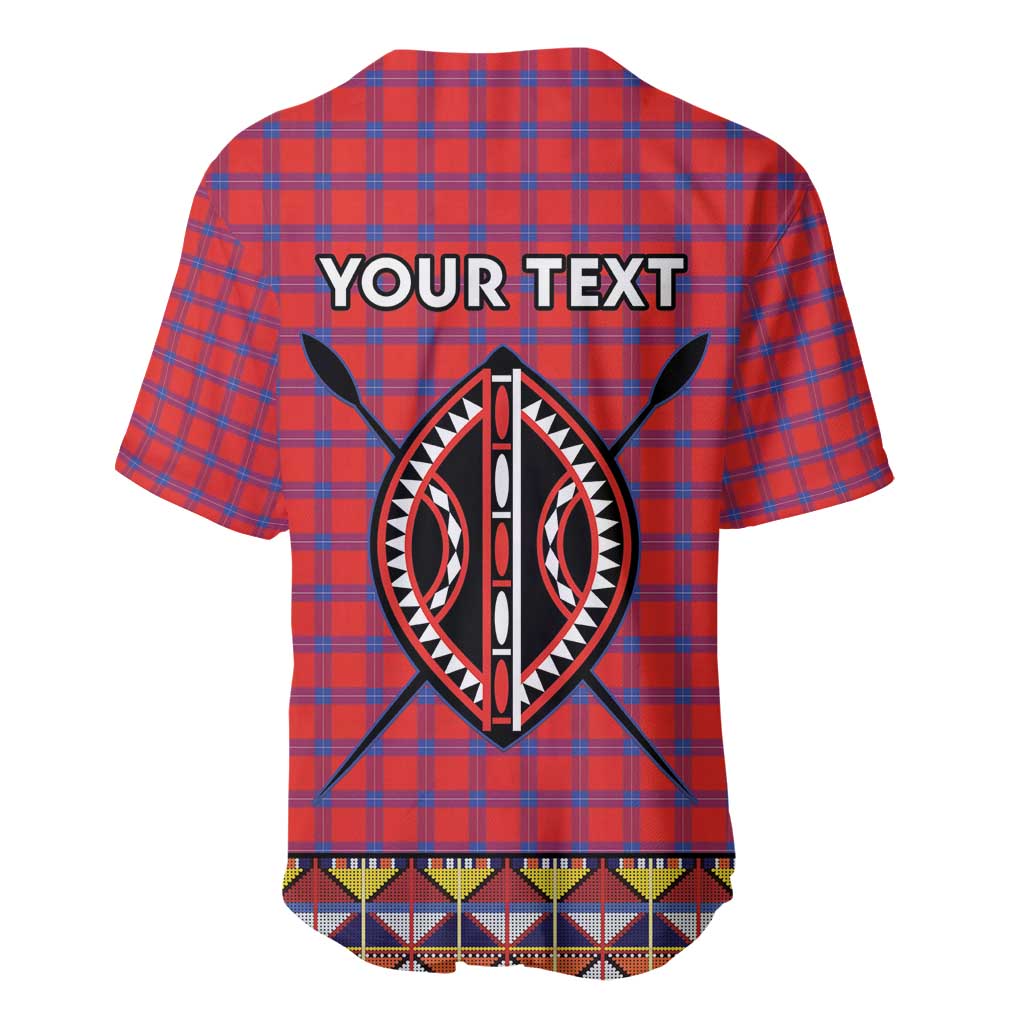 Afro Kenya Maasai Shuka Personalized Baseball Jersey Maasai Shield Mix Dashiki LT15