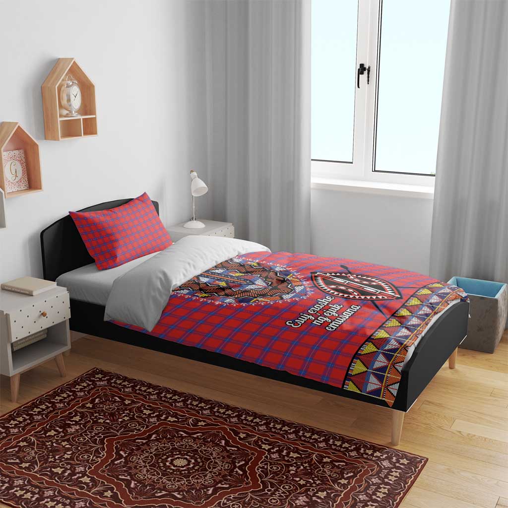 Afro Kenya Maasai Shuka Personalized Bedding Set Maasai Shield Mix Dashiki LT15