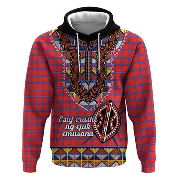 Personalised Kenya Maasai Shuka Hoodie Mix Dashiki - Beadwork Pattern LT15