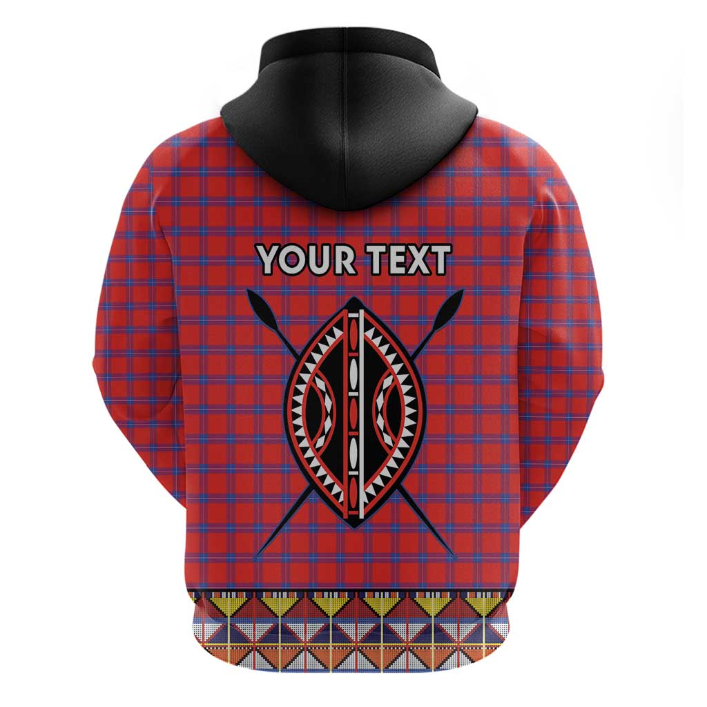 Personalised Kenya Maasai Shuka Hoodie Mix Dashiki - Beadwork Pattern LT15