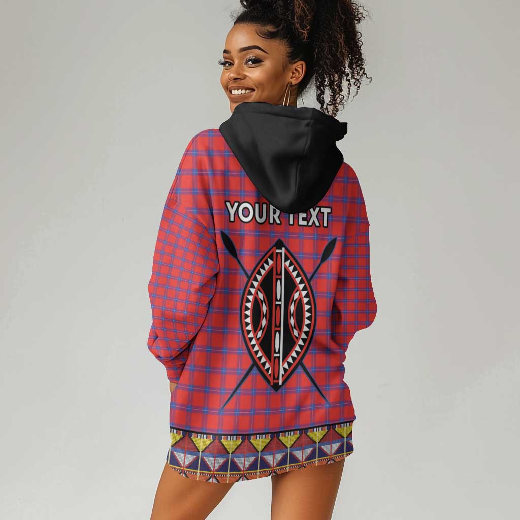 Afro Kenya Maasai Shuka Personalized Hoodie Dress Maasai Shield Mix Dashiki LT15