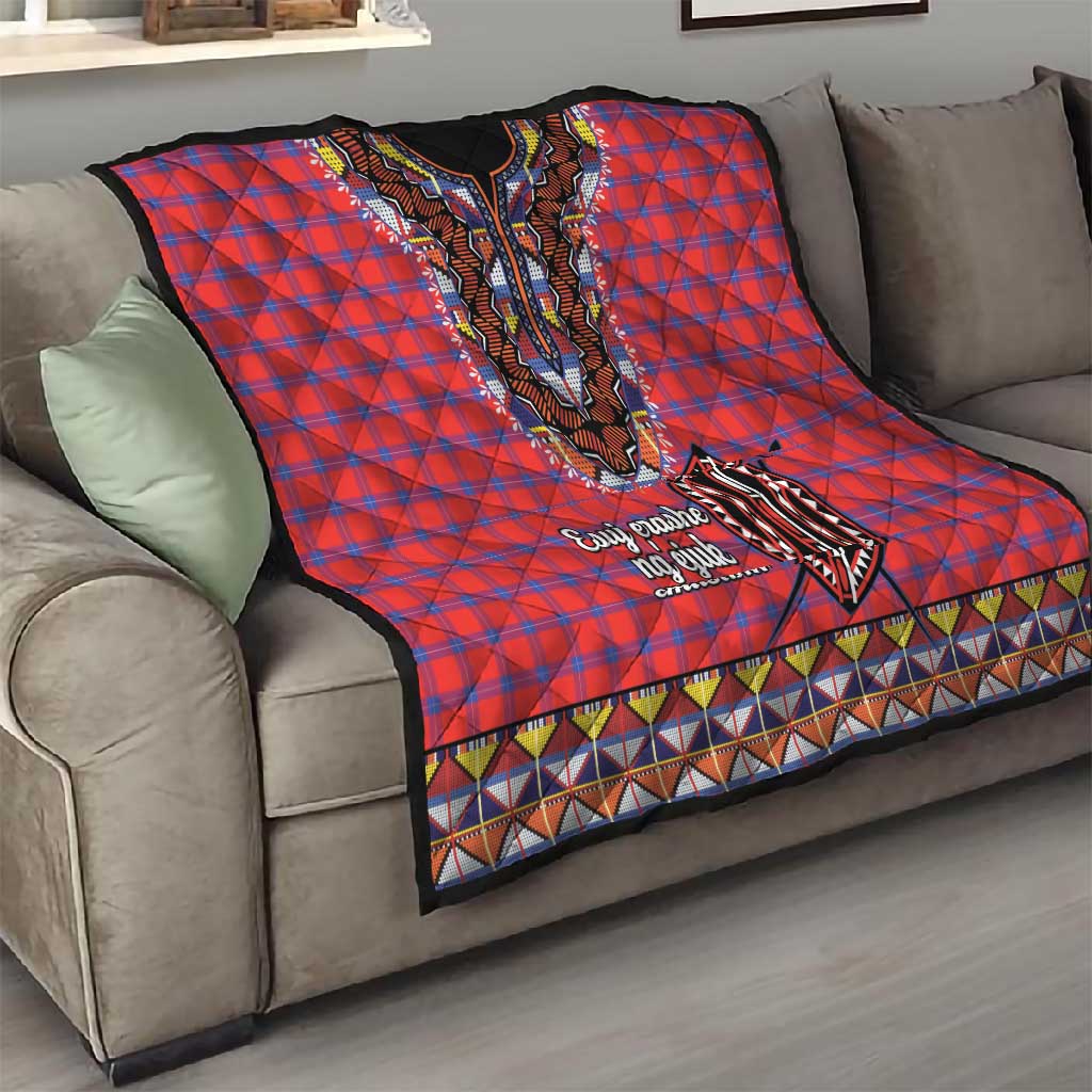 Afro Kenya Maasai Shuka Personalized Quilt Maasai Shield Mix Dashiki LT15