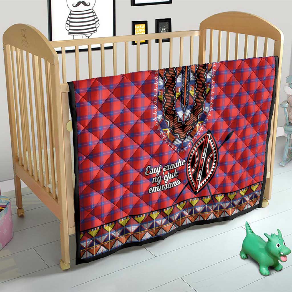 Afro Kenya Maasai Shuka Personalized Quilt Maasai Shield Mix Dashiki LT15