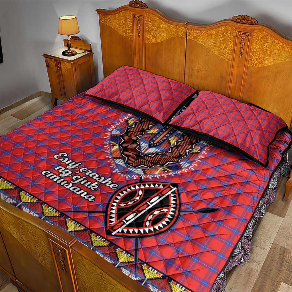 Afro Kenya Maasai Shuka Personalized Quilt Bed Set Maasai Shield Mix Dashiki LT15