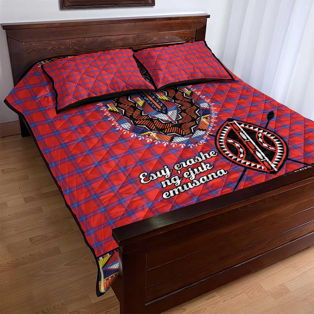 Afro Kenya Maasai Shuka Personalized Quilt Bed Set Maasai Shield Mix Dashiki LT15