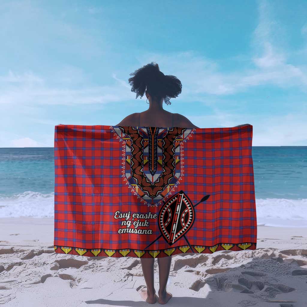 Afro Kenya Maasai Shuka Personalized Sarong Maasai Shield Mix Dashiki LT15