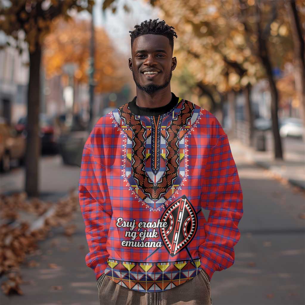 Afro Kenya Maasai Shuka Personalized Sweatshirt Maasai Shield Mix Dashiki LT15