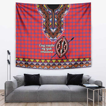 Afro Kenya Maasai Shuka Personalized Tapestry Maasai Shield Mix Dashiki LT15