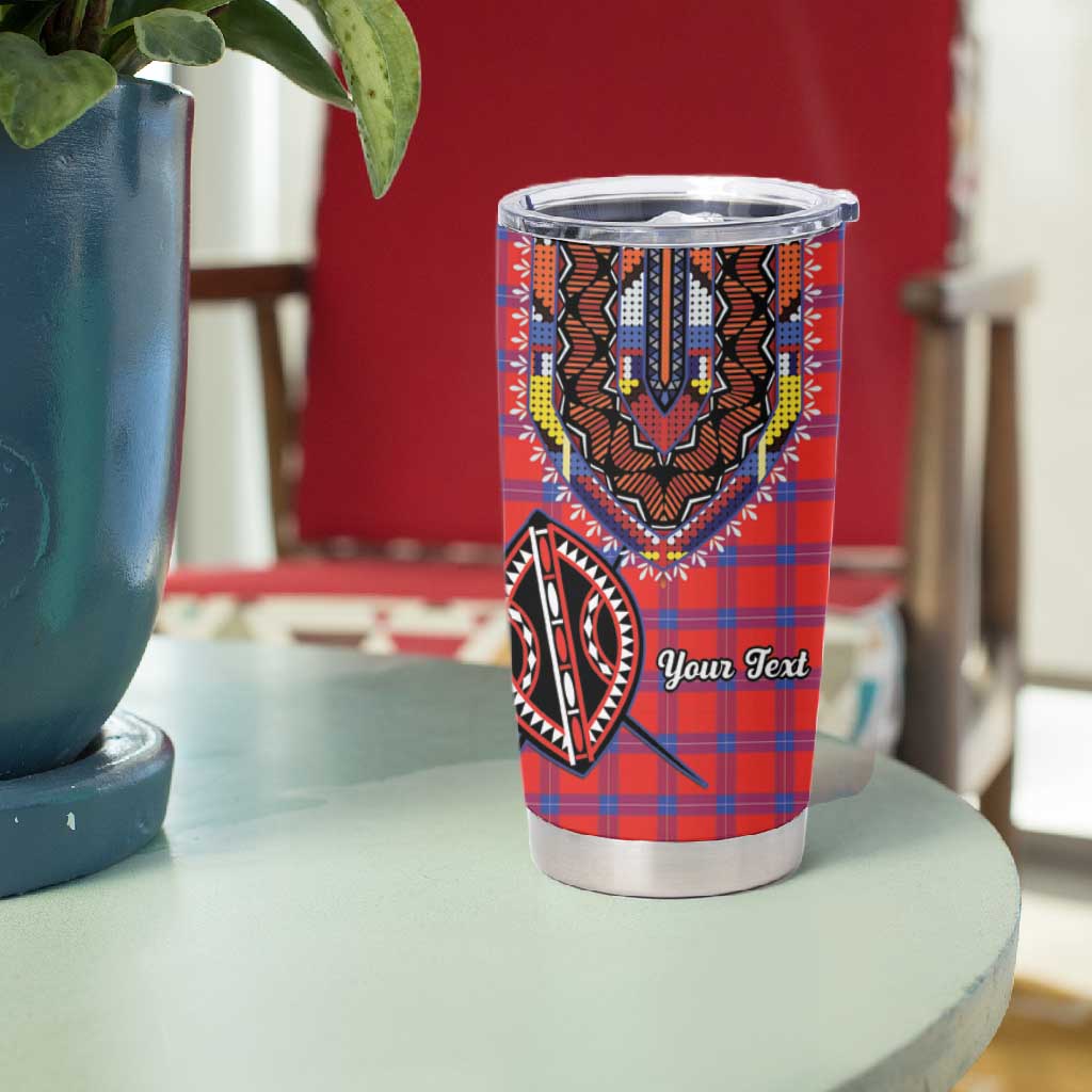 Afro Kenya Maasai Shuka Personalized Tumbler Cup Maasai Shield Mix Dashiki LT15
