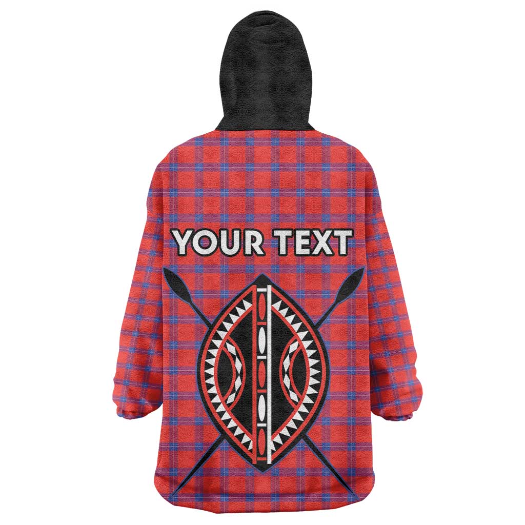 Afro Kenya Maasai Shuka Personalized Wearable Blanket Hoodie Maasai Shield Mix Dashiki LT15