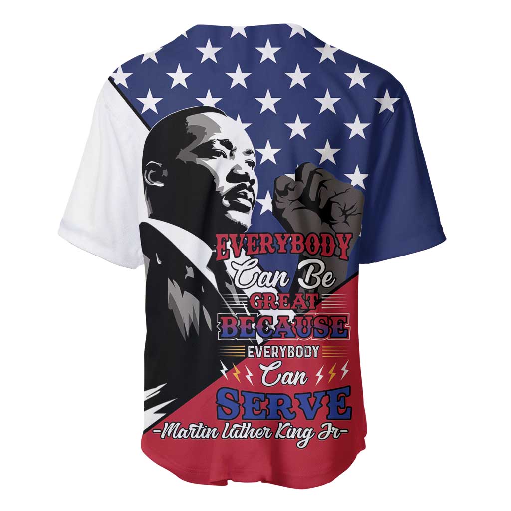 Black Americans Happy MLK Day Baseball Jersey Everybody Can Be Great Because Everybody Can Serve LT15