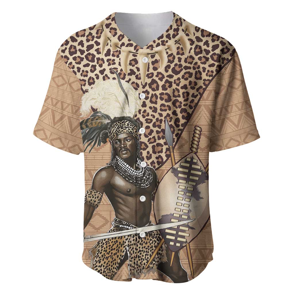 South Africa Zulu People Baseball Jersey Zulu Warrior - African Pattern LT15