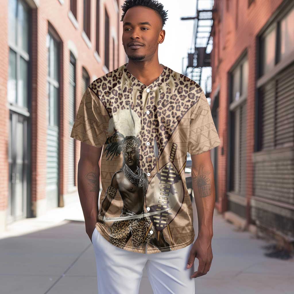 South Africa Zulu People Baseball Jersey Zulu Warrior - African Pattern LT15