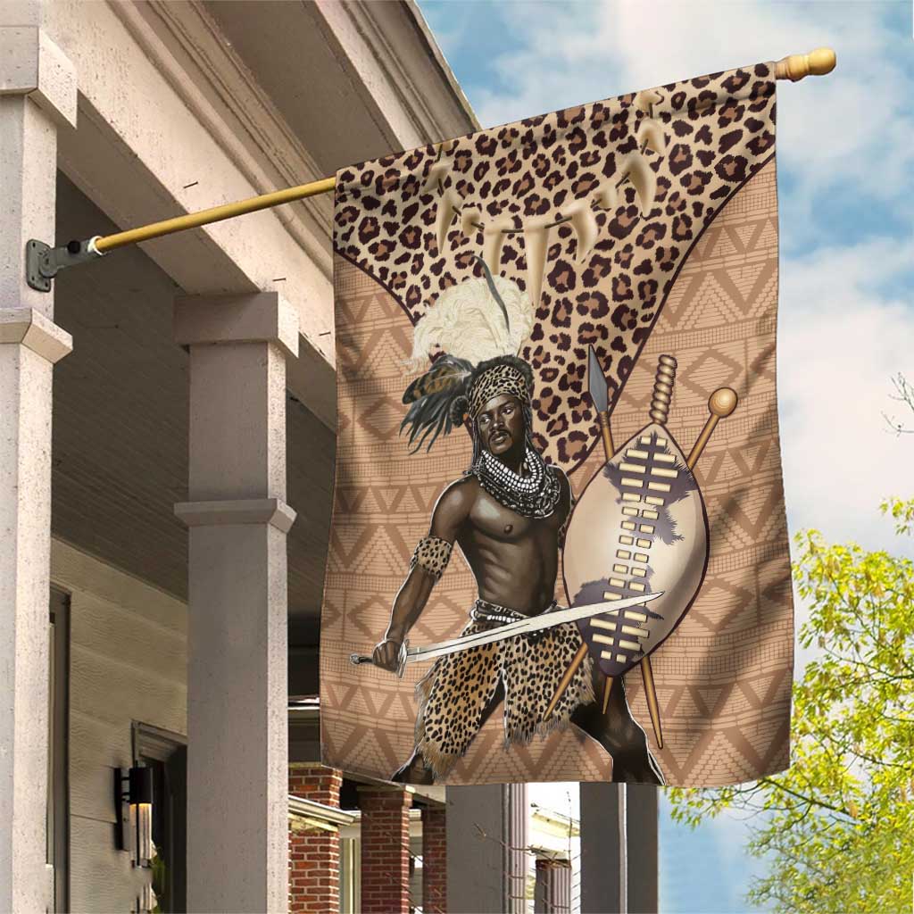 South Africa Zulu People Garden Flag Zulu Warrior - African Pattern LT15