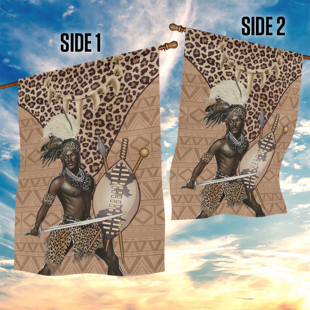 South Africa Zulu People Garden Flag Zulu Warrior - African Pattern LT15
