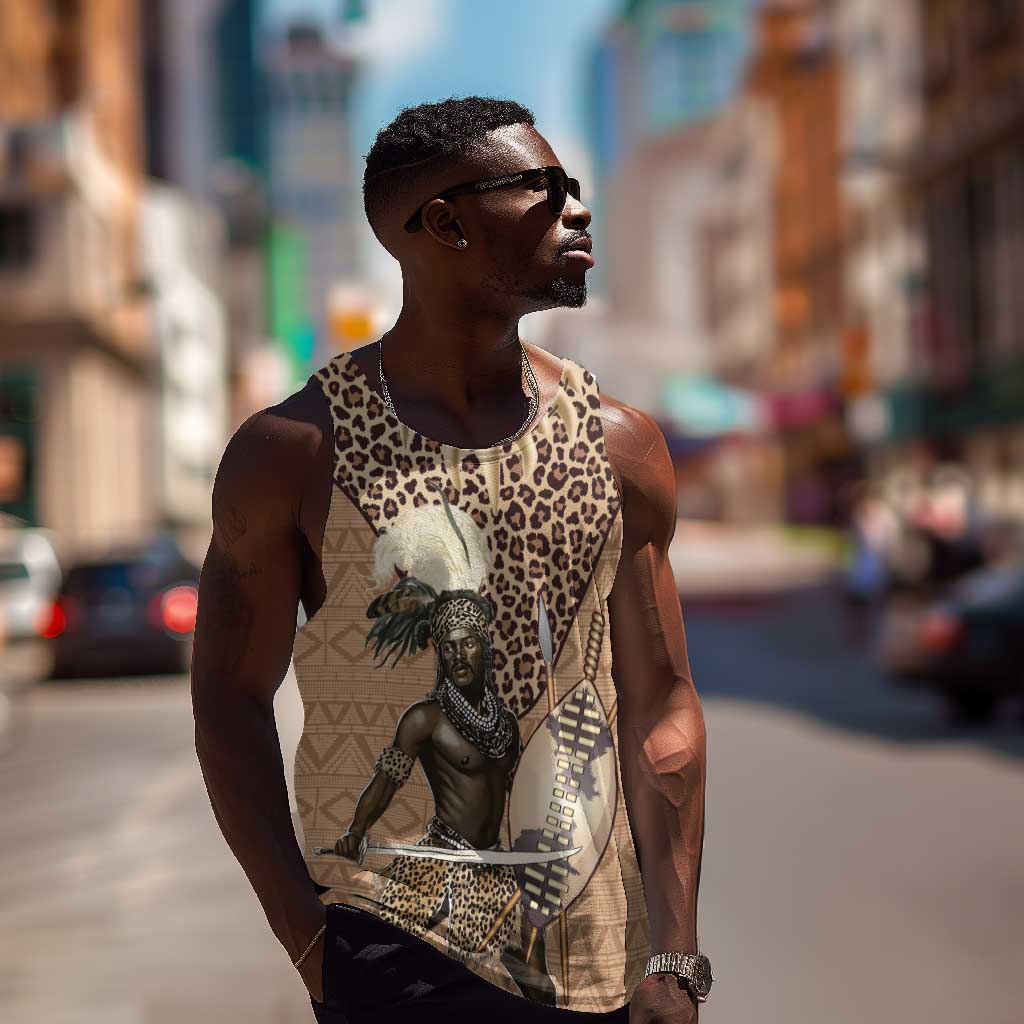 South Africa Zulu People Men Tank Top Zulu Warrior - African Pattern LT15