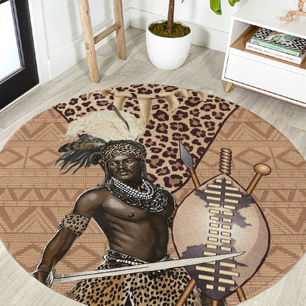 South Africa Zulu People Round Carpet Zulu Warrior - African Pattern LT15