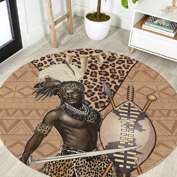 South Africa Zulu People Round Carpet Zulu Warrior - African Pattern LT15