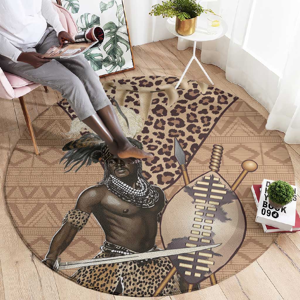 South Africa Zulu People Round Carpet Zulu Warrior - African Pattern LT15