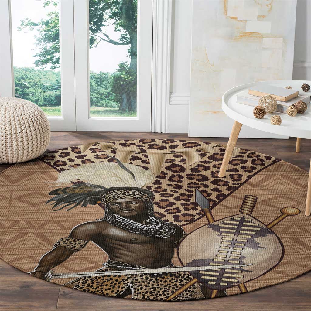 South Africa Zulu People Round Carpet Zulu Warrior - African Pattern LT15