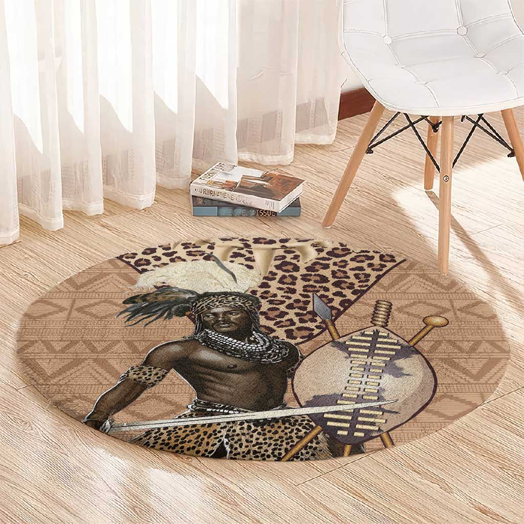 South Africa Zulu People Round Carpet Zulu Warrior - African Pattern LT15