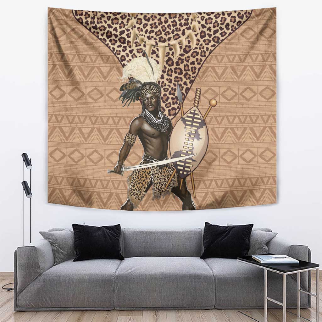 South Africa Zulu People Tapestry Zulu Warrior - African Pattern LT15