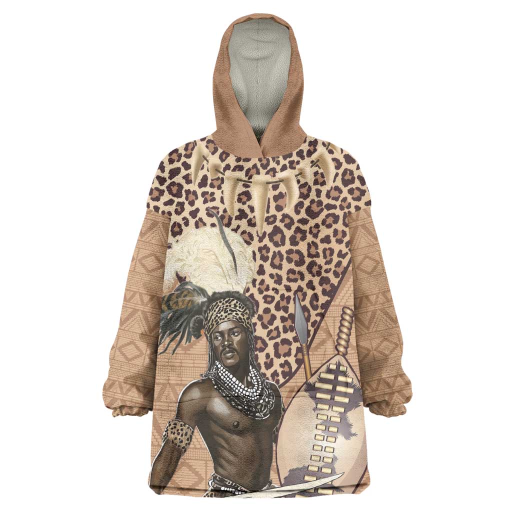 South Africa Zulu People Wearable Blanket Hoodie Zulu Warrior - African Pattern LT15