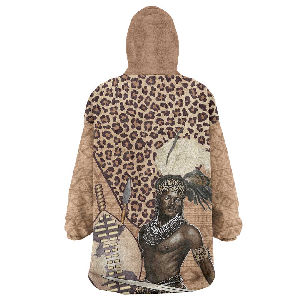 South Africa Zulu People Wearable Blanket Hoodie Zulu Warrior - African Pattern LT15