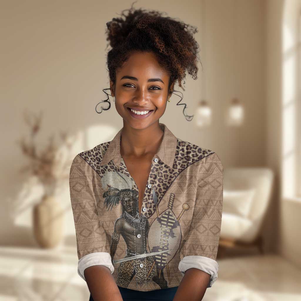 South Africa Zulu People Women Casual Shirt Zulu Warrior - African Pattern LT15