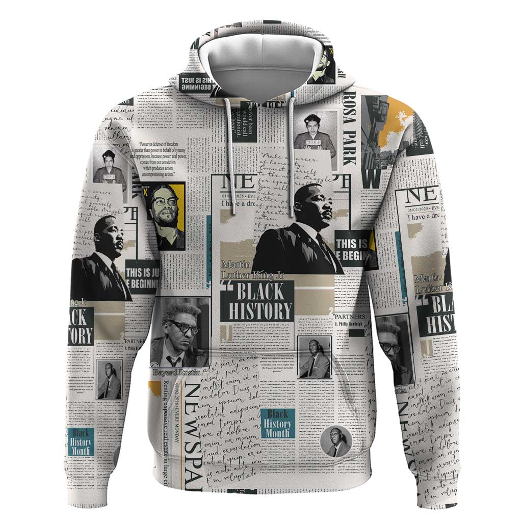 Civil Rights Leaders Hoodie Newspaper Print Style LT15