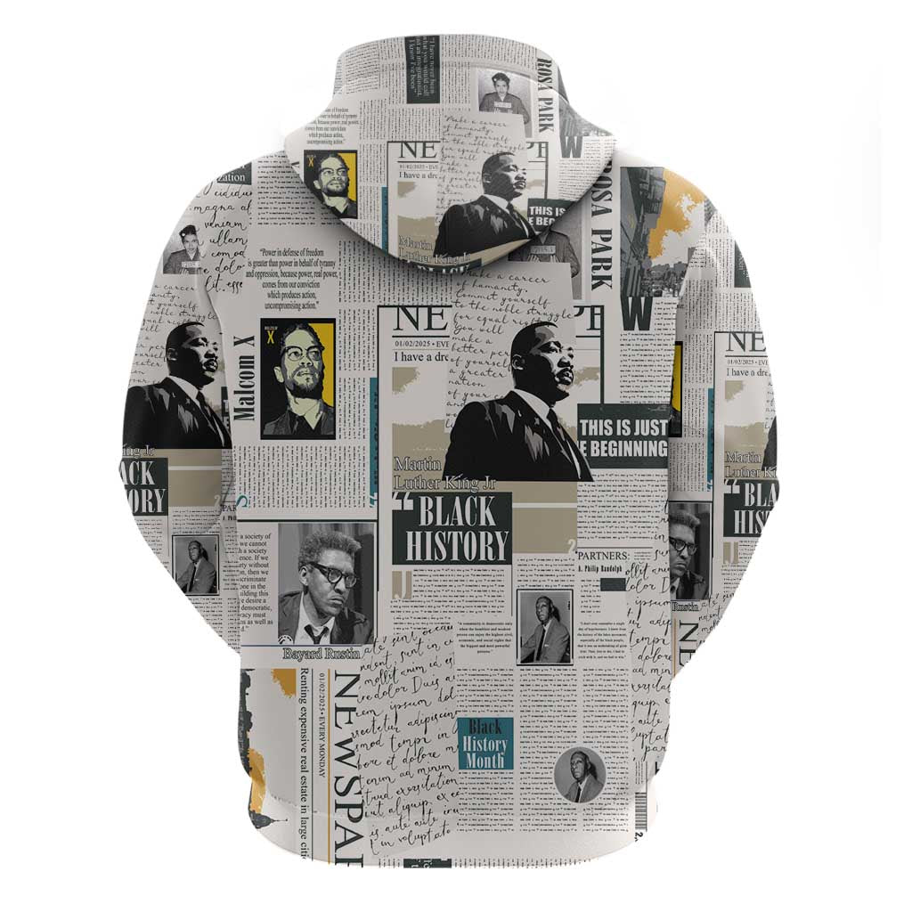 Civil Rights Leaders Hoodie Newspaper Print Style LT15