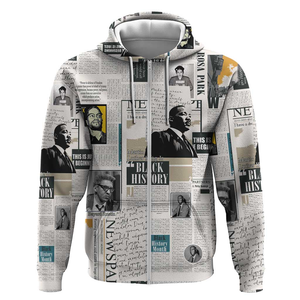 Civil Rights Leaders Hoodie Newspaper Print Style LT15