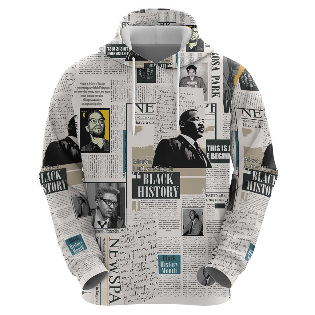 Civil Rights Leaders Hoodie Newspaper Print Style LT15