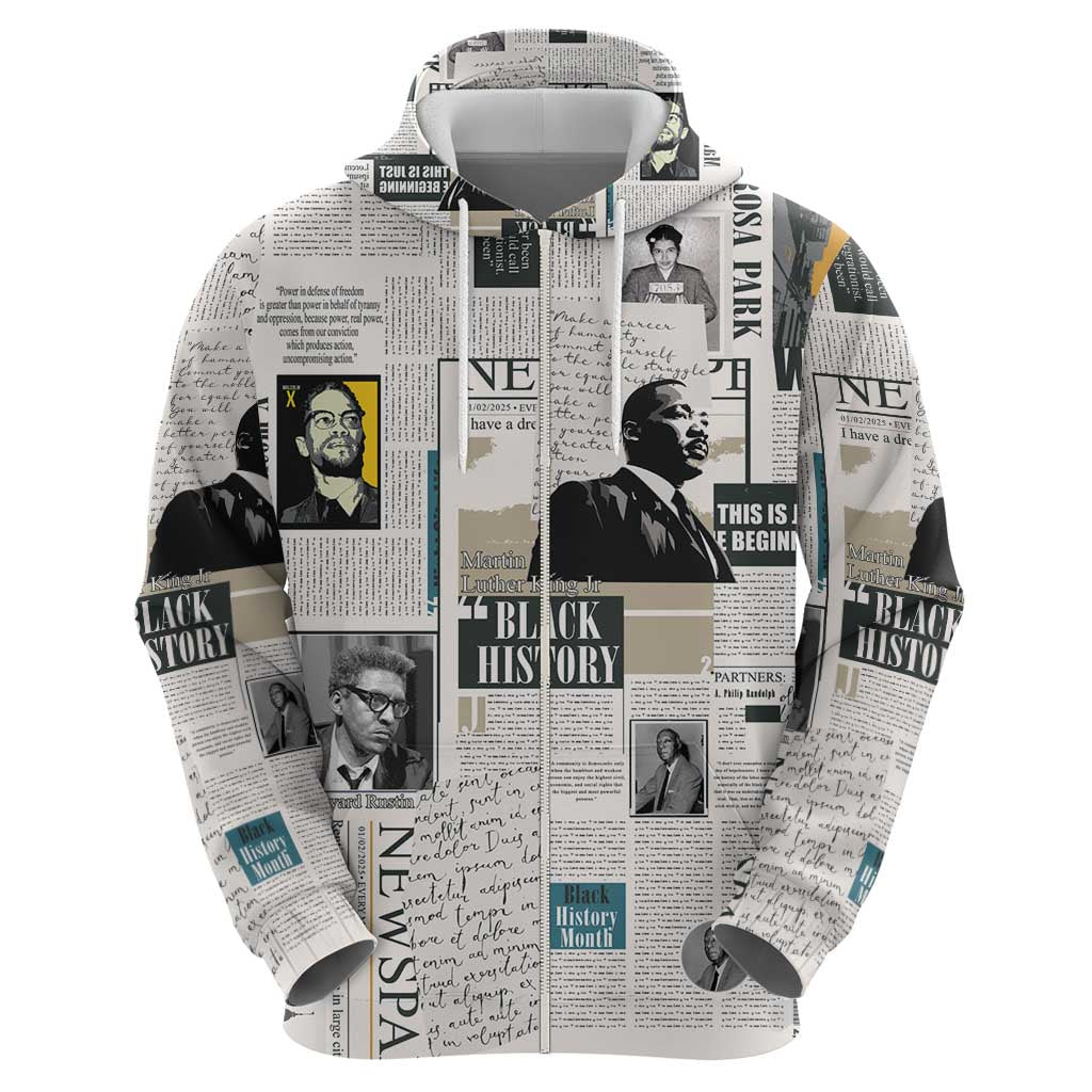 Civil Rights Leaders Hoodie Newspaper Print Style LT15