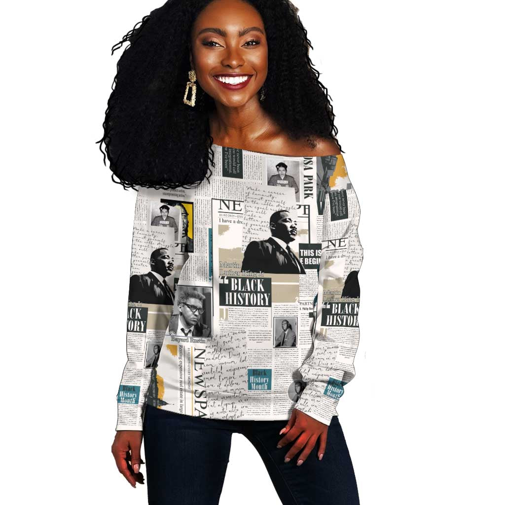 Civil Rights Leaders Off Shoulder Sweater African-American History Month LT15