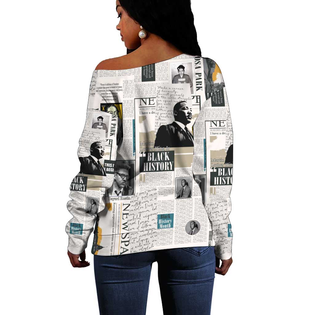 Civil Rights Leaders Off Shoulder Sweater African-American History Month LT15